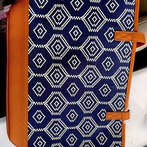 Navy Hexagon Medium Size Tote Double Strap